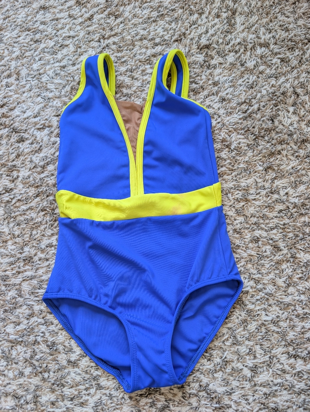 Tiger Friday Girls XL Blue & Yellow One-Piece Leotard